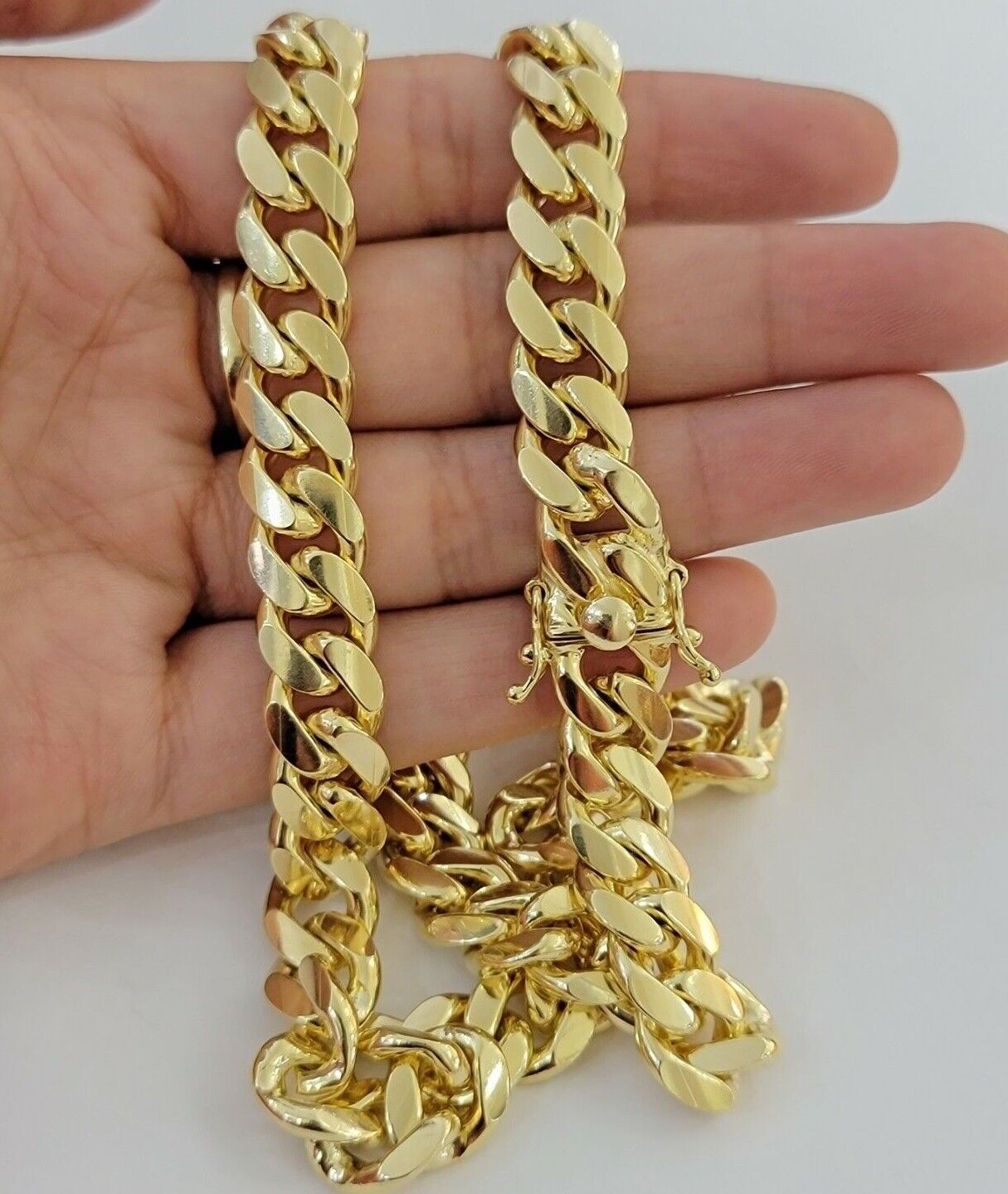 11mm Miami Cuban Link Chain Necklace 10k Yellow Gold 24" 26 Inch Mens SOLID 10kt - GoldenlinQ